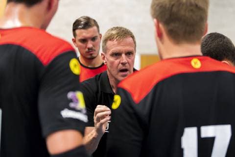 Kloten, Deutschland 28. Juni 2019: DHB U21, U 21 Laenderspiel - Airport Trophy - Spanien vs. Deutschland Trainer Martin Heuberger (Deutschland) Kloten Sporthalle Ruebisbach Schweiz