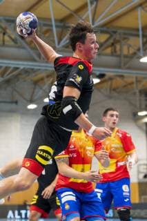 Kloten, Deutschland 28. Juni 2019: DHB U21, U 21 Laenderspiel - Airport Trophy - Spanien vs. Deutschland Jannek Klein (Deutschland FC Barcelona, Barca Kloten Sporthalle Ruebisbach Schweiz