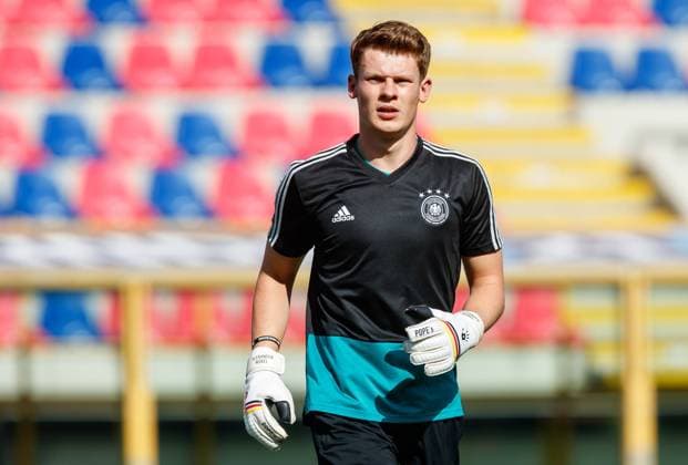 Bologna, Italien, 27.06.2019, UEFA U-21 Europameisterschaft Italien 2019, Halbfinale, Deutschland - Rumaenien, Torwart Alexander Nuebel (GER) schaut ( Bologna Stadium Renato Dall Ara Italy eu-images-01048-184594