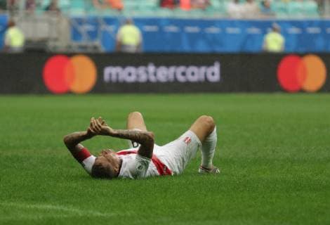Uruguay vs Peru SALVADOR, BA - 29.06.2019: URUGUAY VS PERU - Paolo Guerrero, during a match between Uruguay and Peru, valid for the quarterfinals of the Copa America 2019, held this Saturday (29) at the Fonte Nova Arena in Salvador, Bahia, Brazil. (Photo: Tiago Caldas Fotoarena) x1755533x  TiagoxCaldas