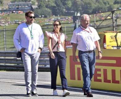 FORMULA 1 - GP of Austria 2019 SPIELBERG,AUSTRIA,30.JUN.19 - MOTORSPORTS, FORMULA 1 - Grand Prix of Austria, Red Bull Ring. Image shows Lukas Lauda, Birgit Lauda and Helmut Marko (Red Bull Racing). GEPAxpictures xM.xOberlaender