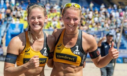 FIVB Beach volleyball, Beachvolleyball World Championships Hamburg 2019; 30.06.2019 Cinja Tillmann, Kim Behrens (GER); FIVB Beach Volleyball World Championships Hamburg 2019 am 30.06.2019, Hamburg.