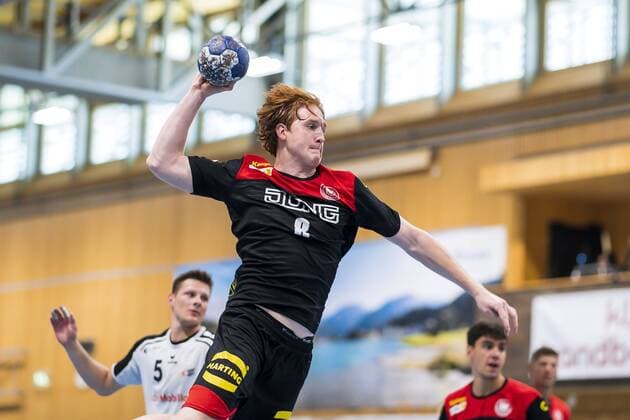 Kloten, Deutschland 30. Juni 2019: Handball, DHB U21, U 21 Laenderspiel - Airport Trophy - Schweiz vs. Deutschland Lukas Stutzke (Deutschland Bayer Dormagen) Kloten Sporthalle Ruebisbach Schweiz