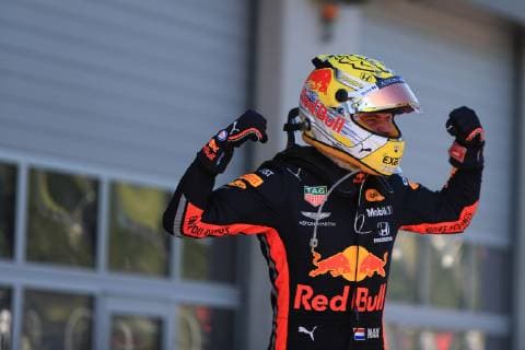 30th June 2019, Red Bull Ring, Spielberg, Austria; FIA Formula 1 Grand Prix, Race Day; Aston Martin Red Bull Racing, Max Verstappen takes the win in Austria and jumps from his car in parc ferme  ActionPlus12149437 Octane
