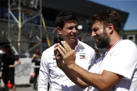 Motorsports: FIA Formula One World Championship, WM, Weltmeisterschaft 2019, Grand Prix of Austria, Toto Wolff (AUT, Mercedes AMG Petronas Motorsport), Paul Ripke (GER) Spielberg Austria