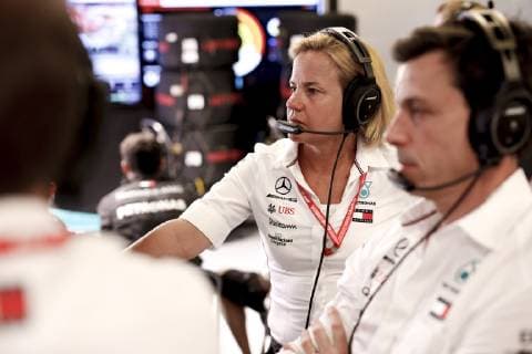 Motorsports: FIA Formula One World Championship, WM, Weltmeisterschaft 2019, Grand Prix of Austria, Britta Seeger (GER, Member of the Board of Management of Daimler AG), Toto Wolff (AUT, Mercedes AMG Petronas Motorsport), Spielberg Austria