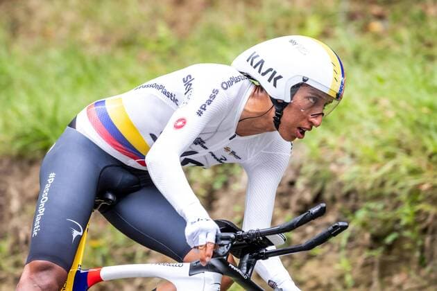 July 28, 2018 - Saint-PeE-Sur-Nivelle, France - The Colombian cyclist Egan Bernal of team Sky has proved to be a guy to take into account in the coming years..Stage 20 of the Tour de France cycling. Individuals ride for 31km between Saint-Pee-sur-Nivelle and Espelette. Saint-PeE-Sur-Nivelle France - ZUMAs197 20180728_zab_s197_037 Copyright: xJavierxMartinezx July 28 2018 Saint PeE Sur Nivelle France The Colombian cyclist Egan Bernal of team Sky has pr - ZUMA7 84842107st Copyright: xJavierxMartinezx