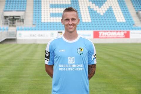 Paul Milde; Chemnitzer FC; 3.Liga, Porträttermin 2019 2020 , Chemnitz, 01.07.2019, Stadion Chemnitz, Fussball , Teampraesentation Chemnitz Fussball Regionalliga