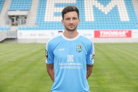 Matti Langer; Chemnitzer FC; 3.Liga, Porträttermin 2019 2020 , Chemnitz, 01.07.2019, Stadion Chemnitz, Fussball , Teampraesentation Chemnitz Fussball Regionalliga