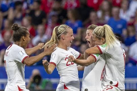 Sport Bilder des Tages England v USA LYON, LY - 02.07.2019: ENGLAND V USA - Ellen White of England celebrates after scoring a goal (1-1) during a match between England and Norway. World Cup Qualification Football. FIFA. Held at the Oceane Stadium in Le Havre, France (Photo: Richard Callis Fotoarena) x1757236x  RichardxCallis