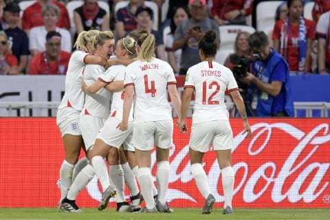 (L-R) Beth Mead of England women, Ellen White of England women, Rachel Daly of England women, Keira Walsh of England women, Demi Stokes of England women during the FIFA Women s World Cup France 2019 semi final match between England and United States of America at Stade de Lyon on July 02, 2019 in Lyon, France FIFA Women s World Cup France 2019 2018 2019 xVIxVIxImagesx xGerritxvanxKeulenxIVx 14891792