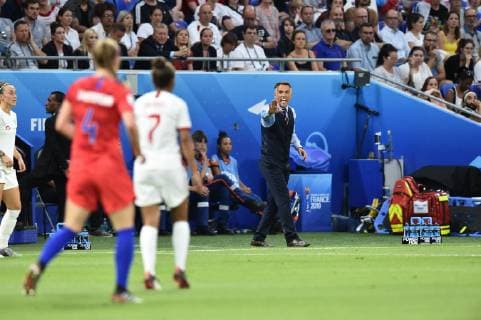 Philip Neuville (entraineur angleterre) vs (etats unis) FOOTBALL : Angleterre vs Etats-Unis - Coupe du monde de Football Feminin 1 2 finale - 02 07 2019 FredericChambert Panoramic 