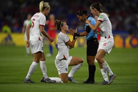 July 2, 2019 - Lyon, France - Lucy Bronze (Olympique Lyon) of England during the 2019 FIFA Women s World Cup France Semi Final match between England and USA at Stade de Lyon on July 2, 2019 in Lyon, France. England v USA: Semi Final - 2019 FIFA Women s World Cup France  - ZUMAn230 20190702_zaa_n230_434 Copyright: xJosexBretonx