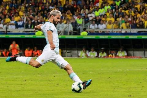 Brazil vs. Argentina BELO HORIZONTE, MG - 02.07.2019: BRAZIL VS. ARGENTINA - Aguero, from Argentina, during a match between Brazil and Argentina, valid for the semifinal of Copa América 2019, held on Tuesday (02) at the Estádio do Mineirão in Belo Horizonte, MG. (Photo: Dudu Macedo Fotoarena) x1757527x  DuduxMacedo