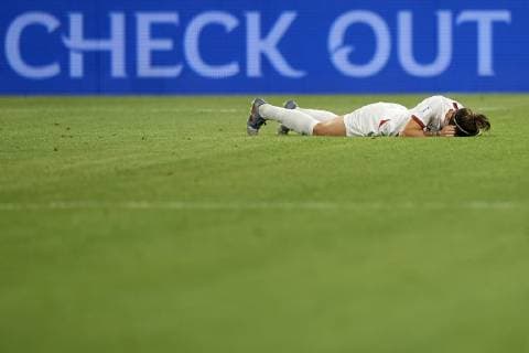Sport Bilder des Tages July 2, 2019, Lyon, France: LUCY BRONZE (Olympique Lyon) of England dejected after the 2019 FIFA Women s World Cup France Semi-Final match between England and USA at Stade de Lyon in Lyon, France. USA won 2:1 and advanced to the final. Soccer 2019: Women s World Cup: Semi Final: USA 2:1 England  - ZUMAn230 20190702_zaa_n230_538 Copyright: xJosexBretonx