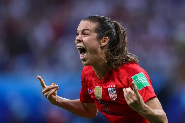 July 2, 2019, Lyon, France: Christen Press of the United States during match against England game valid for the semifinals of the World Cup of Women s Soccer in the Stadium of Lyon in France on Tuesday, 02. Soccer 2019: Women s World Cup: Semi Final: USA 2:1 England - ZUMAc233 20190702_sha_c233_190 Copyright: xVanessaxCarvalhox