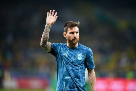 (190703) -- BELO HORIZONTE, July 3, 2019 -- Argentina s Lionel Messi reacts before the Copa America 2019 semifinal match between Argentina and Brazil, held in Belo Horizonte, Brazil, July 2, 2019. ) (SP)BRAZIL-BELO HORIZONTE-FOOTBALL-COPA AMERICA 2019-ARGENTINA VS BRAZIL XinxYuewei 