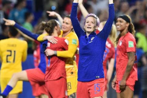 Joie de Megan Rapinoe (etats unis) FOOTBALL : Angleterre vs Etats-Unis - Coupe du monde de Football Feminin 1 2 finale - 02 07 2019 FredericChambert Panoramic 