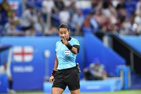 Edina Alves Batista (arbitre) FOOTBALL : Angleterre vs Etats-Unis - Coupe du monde de Football Feminin 1 2 finale - 02 07 2019 FredericChambert Panoramic 