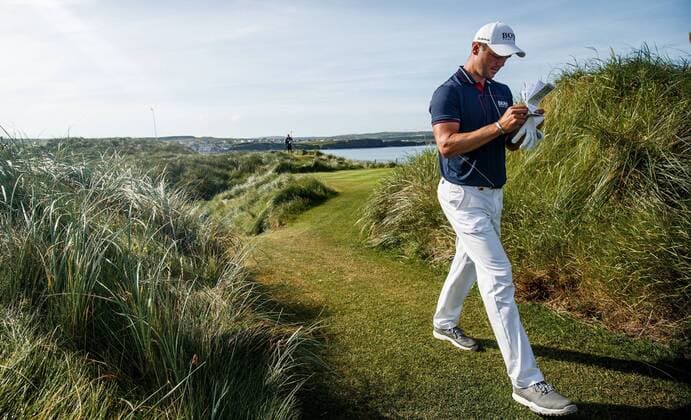 2019 Dubai Duty Free Irish Open - Day 1, Lahinch Golf Club, Co. Clare 4 7 2019 Martin Kaymer of Germany makes his way to the 4th tee box Martin Kaymer makes his way to the 4th tee box 4 7 2019  Copyright: x©INPHO OisinxKeniryx BSU22577