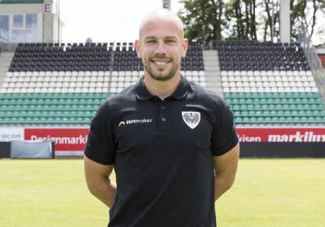 Tim Geidies; SC Preußen Münster; 3. Liga, Porträttermin 2019 2020 DFB regulations prohibit any use of photographs as image sequences and or quasi-video. Copyright: xKirchner MarcoxSteinbrennerx