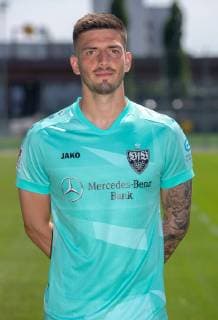 Fabian Bredlow, VfB Stuttgart , FUSSBALL 2. BUNDESLIGA SAISON 2019 2020 03.07.2019 Fototermin beim VfB Stuttgart Fabian Bredlow, VfB Stuttgart