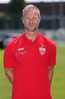 Uwe Gospodarek VfB Stuttgart , FUSSBALL 2. BUNDESLIGA SAISON 2019 2020 03.07.2019 Fototermin beim VfB Stuttgart Torwart-Trainer Uwe Gospodarek; VfB Stuttgart