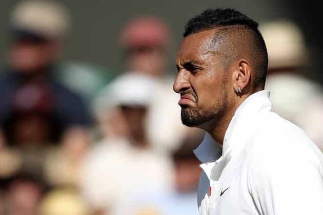Sport Bilder des Tages 4th July 2019, The All England Lawn Tennis and Croquet Club, Wimbledon, England, Wimbledon Tennis Tournament, Day 4; A dejected Nick Kyrgios (AUS) in his match against Rafael Nadal (ESP)  ActionPlus12150723 ShaunxBrooks