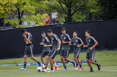 Players of the Mexican national team, Nationalteam attend a training session in Chicago, Illinois, USA, 04 July 2019. Mexico will face the United States on Sunday in the final of the CONCACAF Gold Cup. Training of the Mexican national team in USA !ACHTUNG: NUR REDAKTIONELLE NUTZUNG!  Copyright: xKAMILxKRZACZYNSKIx AME3650 20190705-636978880240618330