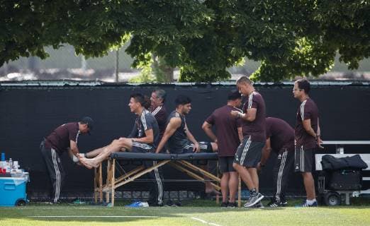 Players of the Mexican national soccer team participate in a training session in Chicago, USA, 4 July 2019. Mexico will face the United States on Sunday for the CONCACAF Gold Cup final. Training of the Mexican national soccer team !ACHTUNG: NUR REDAKTIONELLE NUTZUNG!  Copyright: xKAMILxKRZACZYNSKIx AME3655 20190705-636978886296126485