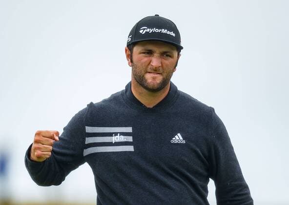 2019 Dubai Duty Free Irish Open - Day 3, Lahinch Golf Club, Co. Clare 6 7 2019 Jon Rahm of Spain celebrates a birdie putt on the 18th green Jon Rahm celebrates a birdie putt on the 18th green 6 7 2019  Copyright: x©INPHO OisinxKeniryx BSU25033
