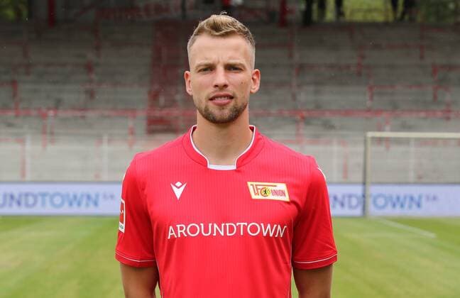 Marvin Friedrich Fußball Fussball Bundesliga Herren DFL Porträttermin Saison 2019 2020 06.07.2019 1.FC Union Berlin FCU Kader, Vorstellung, Präsentation, Pressetermin