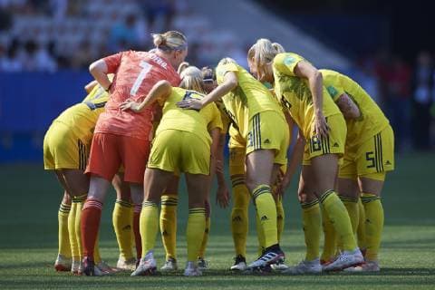 July 6, 2019 - Nice, France - Sweden players during the 2019 FIFA Women s World Cup France 3rd Place Match match between England and Sweden at Stade de Nice on July 6, 2019 in Nice, France. England v Sweden: 3rd Place Match - 2019 FIFA Women s World Cup France  - ZUMAn230 20190706_zaa_n230_090 Copyright: xJosexBretonx