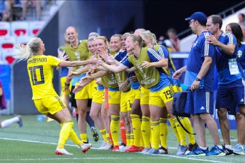 Sofia Jakobsson (Suede) - joie FOOTBALL: Coupe du monde feminine - Angleterre vs Suede - petite finale - Nice - 06 07 2019 NorbertScanella PanoramiC 