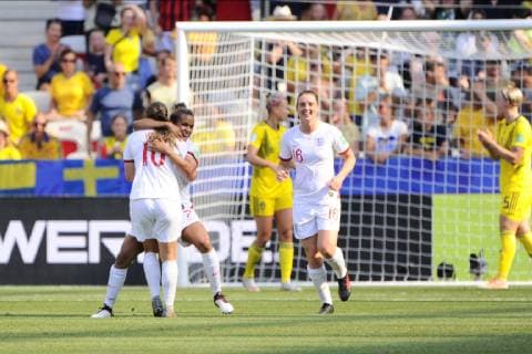 Nikita Parris (Angleterre) - joie FOOTBALL: Coupe du monde feminine - Angleterre vs Suede - petite finale - Nice - 06 07 2019 NorbertScanella PanoramiC 