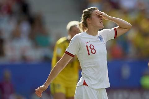 July 6, 2019 - Nice, France - Ellen White (Birmingham City WFC) of England lament a failed occasion during the 2019 FIFA Women s World Cup France 3rd Place Match match between England and Sweden at Stade de Nice on July 6, 2019 in Nice, France. England v Sweden: 3rd Place Match - 2019 FIFA Women s World Cup France  - ZUMAn230 20190706_zaa_n230_191 Copyright: xJosexBretonx