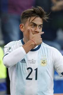 Argentina vs. Chile SÃO PAULO, SP - 06.07.2019: ARGENTINA VS. CHILE - Paulo Dybala celebrates his goal, the second of Argentina during match between Argentina and Chile, valid for the dispute of the third place of Copa América 2019, held this Saturday (06) at the Corinthians Arena in São Paulo, SP. (Photo: Ricardo Moreira Fotoarena) x1759101x  RicardoxMoreira