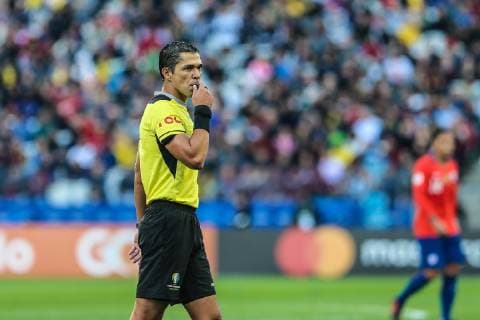 July 6, 2019 - Brazil - Referee Mario Diaz de Vivar (PAR) Game of the match between Argentina X Chile valid for third place dispute of Copa America 2019, in the Arena Corinthians, in SoÂ£o Paulo, this Saturday (06). Photo: Copa America ARG X CHI - ZUMAb158 20190706_zap_b158_018 Copyright: xGeraldoxBubniakx