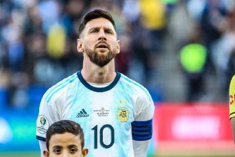 July 6, 2019 - Brazil - Messi in the Game of the match between Argentina X Chile valid for third place dispute of Copa America 2019, in the Arena Corinthians, in SoÂ£o Paulo, this Saturday (06). Photo: Copa America ARG X CHI - ZUMAb158 20190706_zap_b158_019 Copyright: xGeraldoxBubniakx