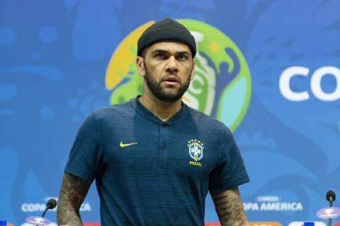 Coletiva Equipe do Brasil RIO DE JANEIRO, RJ - 06.07.2019: COLETIVA EQUIPE DO BRASIL - Player Daniel Alves during the press conference, PK, Pressekonferenz of the Brazil national team, Nationalteam held in Maracanã, on Saturday night in Rio de Janeiro, Brazil. (Photo: Celso Pupo Fotoarena) x1759162x  CelsoxPupo