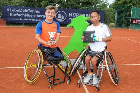 Niels VINK (NED) 4 (Sieger 2019 - Quads) und Mitsuteru MOROISHI (JPN) 3 (2. Platz), 31. German Open Rollstuhltennis 2019, ITF, Berlin, 07.07.2019,