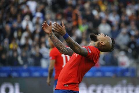 6th July 2019, Arena Corinthians Stadium, Sao Paulo, Brazil; Copa America international football, 3rd-4th playoff final, Argentina versus Chile; Arturo Vidal of Chile celebrates his penalty shot goal in the 2nd half  ActionPlus12151595 AndresxPina