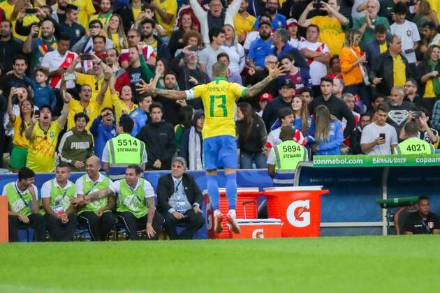 July 7, 2019 - Rio De Janeiro, RIO DE JANEIRO, BRASIL - Brazil and Peru hold a match valid for the final of Copa America Brasil 2019, on sunday afternoon (07), at the Jornalista Mario Filho Stadium (MaracanoÂ£) in Rio de Janeiro- RJFoto: Cesar Sales BRAZIL X PERU - ZUMAa187 20190707_zsa_a187_007 Copyright: xCeSarxSales AmxPressx&xImagesx