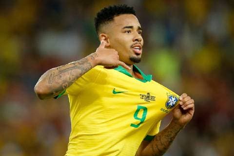 Fußball, Copa America, Finale, Brasilien - Peru Brazil vs. Peru RIO DE JANEIRO, RJ - 07.07.2019: BRAZIL VS. PERU - Gabriel Jesus do Brasil celebrates after scoring a goal during a match between Brazil and Peru, valid for the Copa America 2019 final, held this Sunday (07) at the Maracanã Stadium in Rio de Janeiro, RJ. (Photo: Marcelo Machado de Melo Fotoarena) x1759537x  MarceloxMachadoxdexMelo