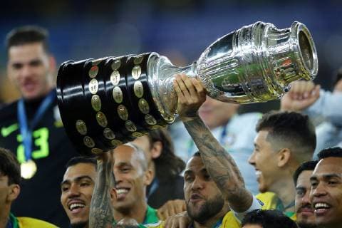 Futbol, Brasil vs Peru Copa America 2019 Los jugadores de la seleccion brasilena celebran el triunfo contra Peru por la Final de la Copa America realizado en el estadio Maracana, de Rio de Janeiro, Brasil. 07 07 2019 Heuler Andrey Dia Esportivo Photosport Football, Brasil vs Peru Copa America Championship 2019 Brasil s players celebrate the triumph against Peru for the Final Copa America held at the Maracana stadium, de Rio de Janeiro, Brasil. 07 07 2019 Heuler Andrey Dia Esportivo Photosport Brasil vs Peru , Copa America 2019 