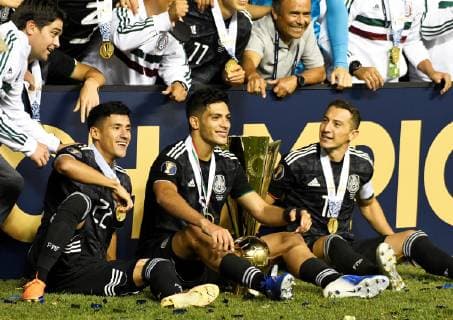Mexico s player celebrates the victory against USA after the Concacaf Gold Cup final, between Mexico and the United States, at Soldier Field in Chicago, Illinois, USA, 7 July 2019. Gold Cup final !ACHTUNG: NUR REDAKTIONELLE NUTZUNG!  Copyright: xDAVIDxBANKSx AME4545 20190708-636981632137128223