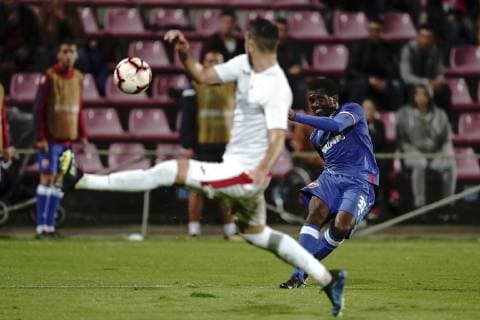 MARIAMPOL 09.07.2019 PIERWSZY MECZ I RUNDA ELIMINACYJNA LIGA MISTRZOW SEZON 2019 20: FK SUDUVA MARIJAMPOLE - FK CRVENA ZVEZDA BELGRAD 0:0 --- UEFA CHAMPIONS LEAGUE FIRST QUALIFYING ROUND FIRST MATCH: SUDUVA MARIJAMPOLE - CRVENA ZVEZDA BELGRADE 0:0 EL FARDOU BEN NABOUHANE FOT. PIOTR KUCZA FOTOPYK NEWSPIX.PL --- Newspix.pl  190709PYK0029