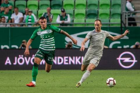 BUDAPEST 10.07.2019 PIERWSZY MECZ I RUNDA ELIMINACYJNA LIGA MISTRZOW SEZON 2019 20: FERENCVAROS BUDAPESZT - LUDOGOREC RAZGRAD - UEFA CHAMPIONS LEAGUE FIRST QUALIFYING ROUND FIRST MATCH: FERENCVAROS BUDAPEST - LUDOGORETS RAZDRAD OLEKSANDR ZUBKOV ANTON NEDYALKOV FOT. MICHAL CHWIEDUK FOKUSMEDIA.COM.PL NEWSPIX.PL --- Newspix.pl  190710CHW041