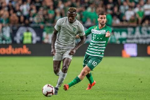 BUDAPEST 10.07.2019 PIERWSZY MECZ I RUNDA ELIMINACYJNA LIGA MISTRZOW SEZON 2019 20: FERENCVAROS BUDAPESZT - LUDOGOREC RAZGRAD - UEFA CHAMPIONS LEAGUE FIRST QUALIFYING ROUND FIRST MATCH: FERENCVAROS BUDAPEST - LUDOGORETS RAZDRAD STEPHANE BADJI DAVIDE LANZAFAME FOT. MICHAL CHWIEDUK FOKUSMEDIA.COM.PL NEWSPIX.PL --- Newspix.pl  190710CHW077