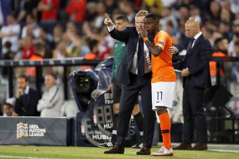 (L-R) Holland coach Ronald Koeman, Quincy Promes of Holland during the UEFA Nations League semi final match between The Netherlands and England at Estadio D. Afonso Henriques on June 06, 2019 in Guimaraes, Portugal UEFA Nations League 2018 2019 xVIxVIxImagesx xMauricexvanxSteenxIVx 14971197